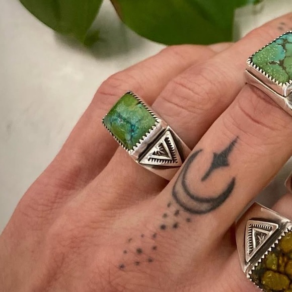 For trade with Kim!  Myopic Void Sterling Silver Bamboo Mountain Turquoise Ring - Picture 14 of 16